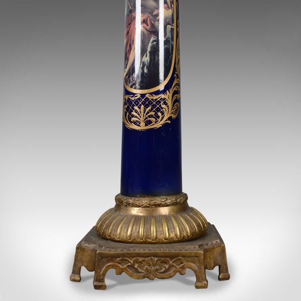 Pair of Pedestals, Italian, Brass, Porcelain, Torchere, Stand, Classical, C20th - London Fine Antiques