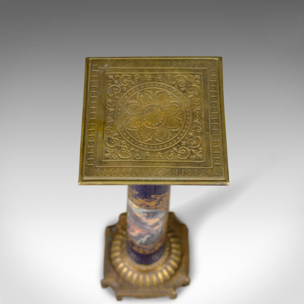 Pair of Pedestals, Italian, Brass, Porcelain, Torchere, Stand, Classical, C20th - London Fine Antiques