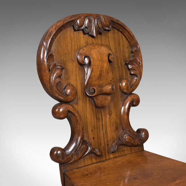 Pair of Scottish Antique Hall Chairs in Oak Circa 1870 - London Fine Antiques