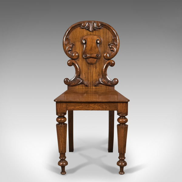 Pair of Scottish Antique Hall Chairs in Oak Circa 1870 - London Fine Antiques