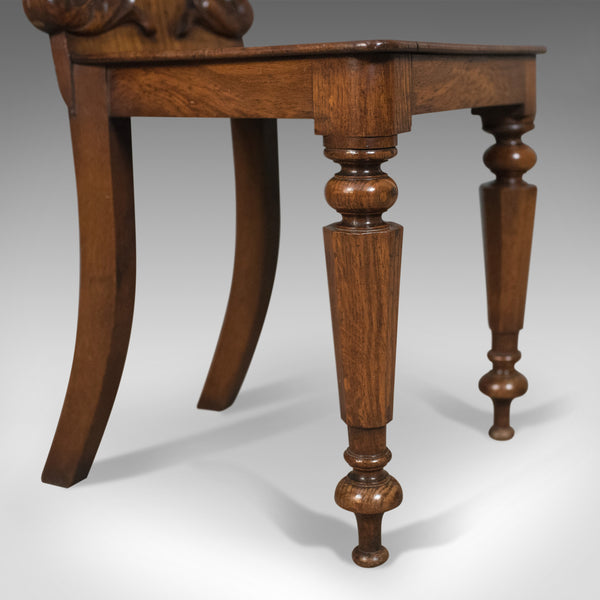 Pair of Scottish Antique Hall Chairs in Oak Circa 1870 - London Fine Antiques