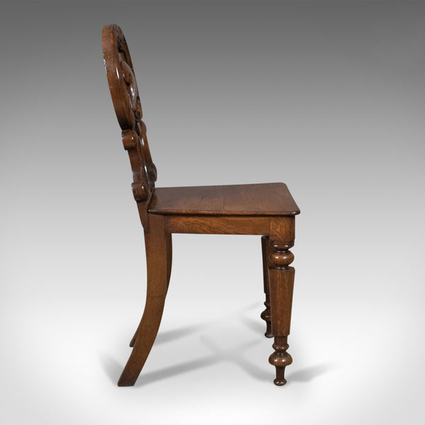 Pair of Scottish Antique Hall Chairs in Oak Circa 1870 - London Fine Antiques