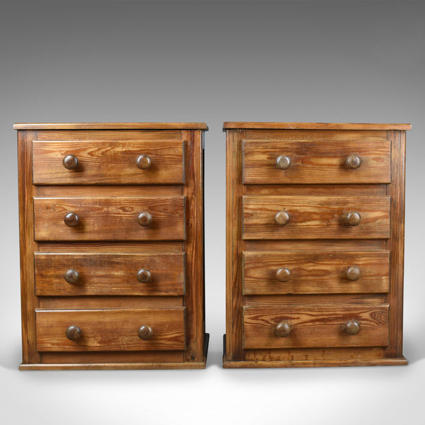 Pair of French Provincial Style Pine, Bedside Cabinets, Chest of Drawers C20th - London Fine Antiques