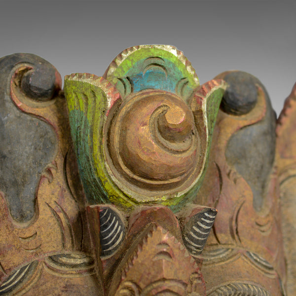 Balinese Barong Carved Mask, Decorative, Painted, Wooden Face, Wall Art, C20th - London Fine Antiques