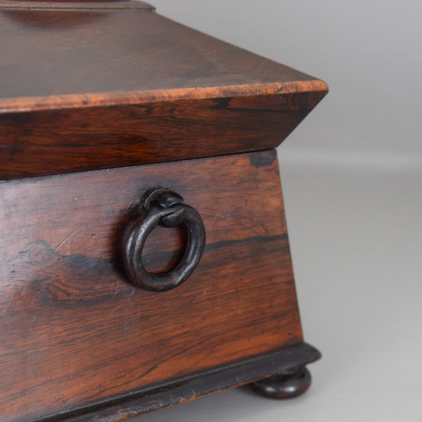 Antique Tea Caddy, Victorian Rosewood c.1840 - London Fine Antiques