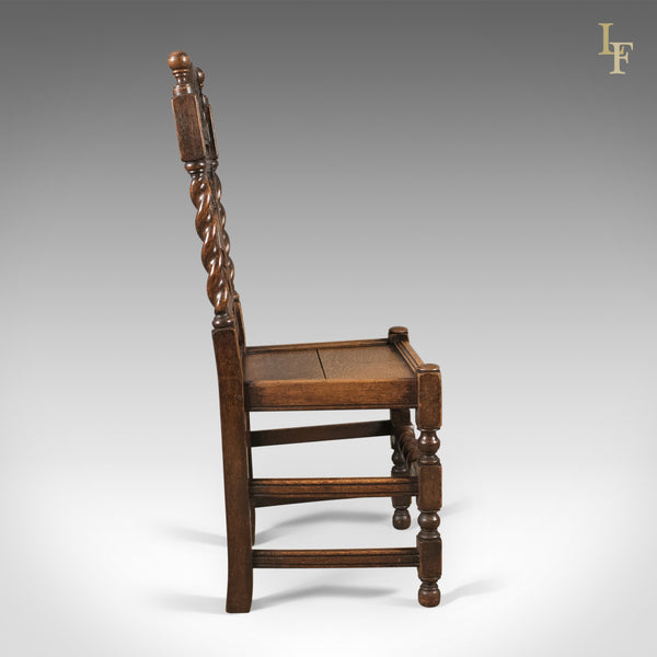 Antique Flemish Hall Chair, Carved Oak c.1900 - London Fine Antiques