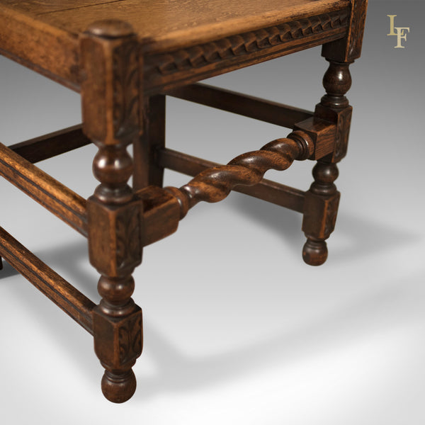 Antique Flemish Hall Chair, Carved Oak c.1900 - London Fine Antiques