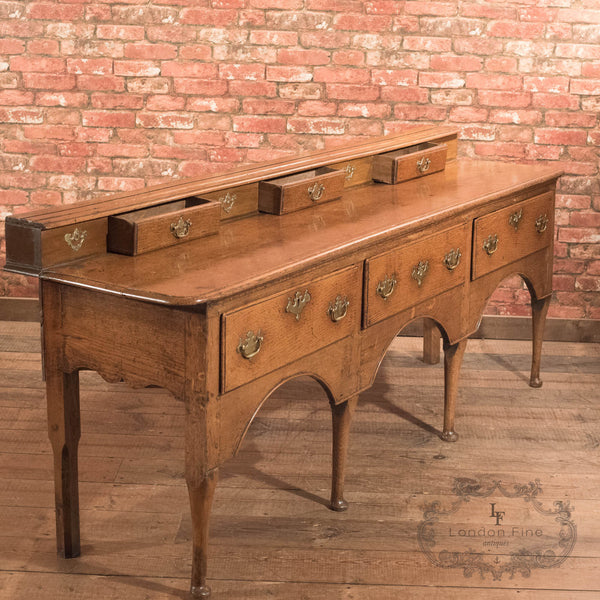 Antique Dresser Base, Georgian Oak Sideboard - London Fine Antiques