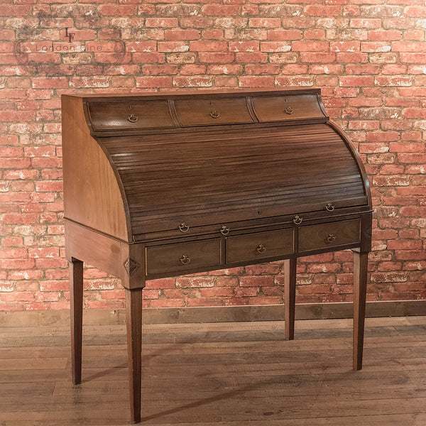 Antique Roll Top Desk, George III Writing Table - London Fine Antiques