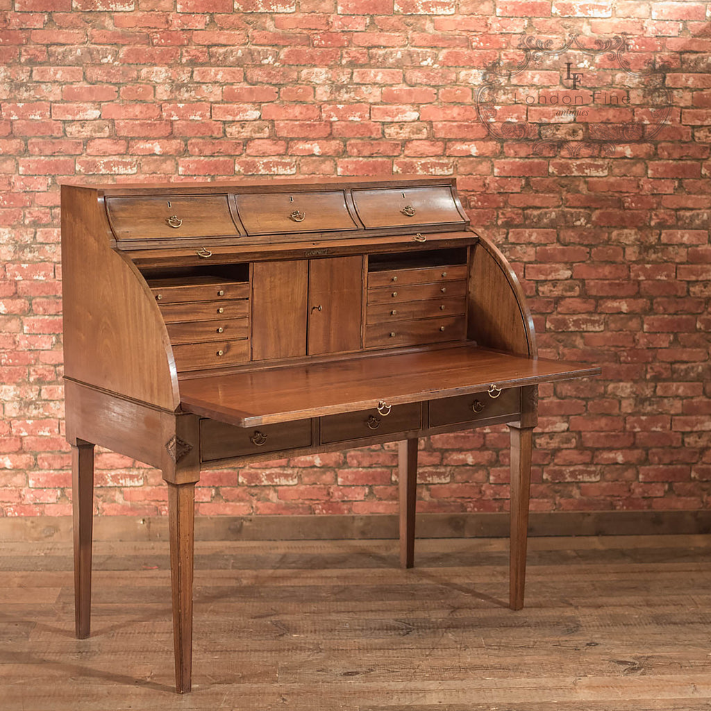 Antique Roll Top Desk, George III Writing Table - London Fine Antiques