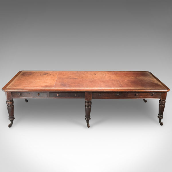 Very Large Antique Library Table, Mahogany, Victorian, Boardroom c.1870 - London Fine Antiques