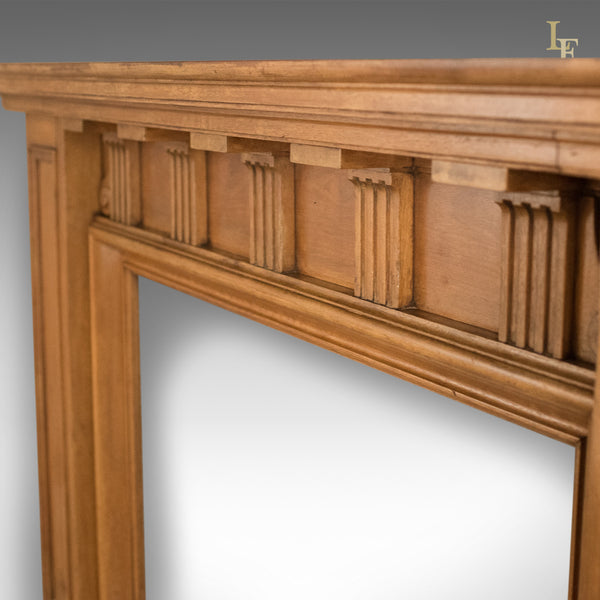 Arts & Crafts Antique Fireplace, Victorian Mantelpiece Fire Surround in Walnut, English c.1900 - London Fine Antiques
