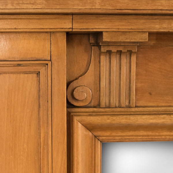 Arts & Crafts Antique Fireplace, Victorian Mantelpiece Fire Surround in Walnut, English c.1900 - London Fine Antiques