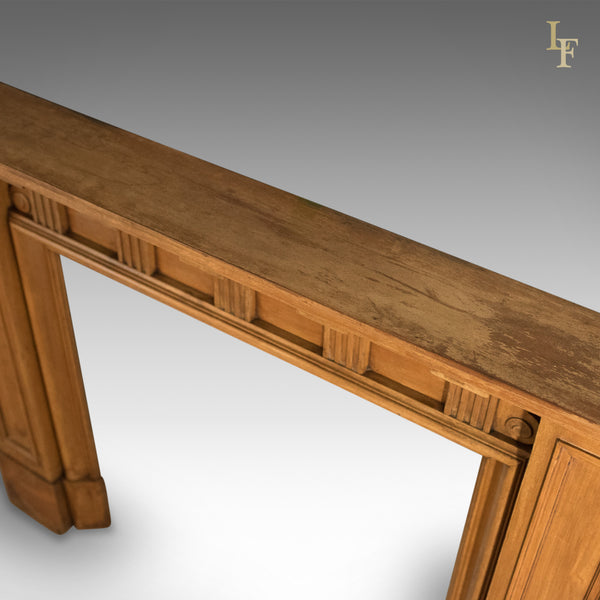 Arts & Crafts Antique Fireplace, Victorian Mantelpiece Fire Surround in Walnut, English c.1900 - London Fine Antiques