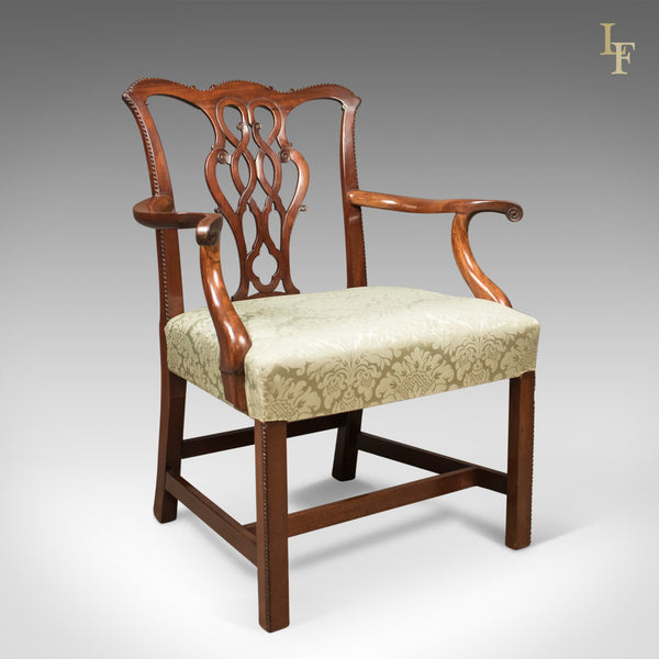 Antique Chair, Chippendale Influenced Carver Armchair, c.1800 - London Fine Antiques