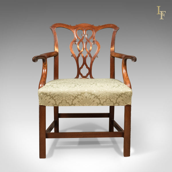 Antique Chair, Chippendale Influenced Carver Armchair, c.1800 - London Fine Antiques