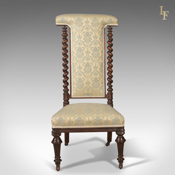 Victorian Antique Chair, Prie Dieu, Rosewood Bedroom Side Chair, c.1870 - London Fine Antiques