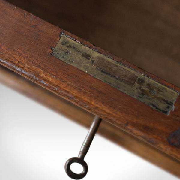 Large Antique Pedestal Desk, English, Mahogany, Victorian, Partners c.1860 - London Fine Antiques