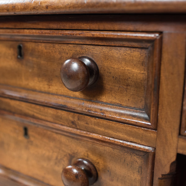 Large Antique Pedestal Desk, English, Mahogany, Victorian, Partners c.1860 - London Fine Antiques