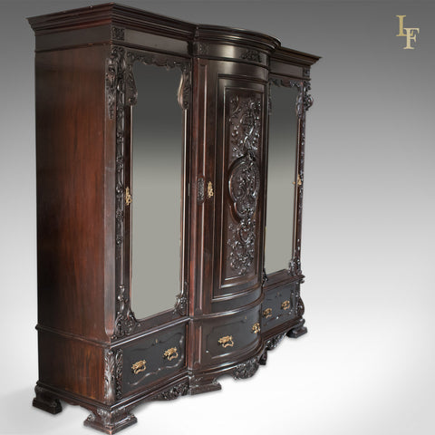Very Large Victorian, English, Antique Wardrobe. Compactum in Mahogany, Mid 19th Century c.1870 - London Fine Antiques