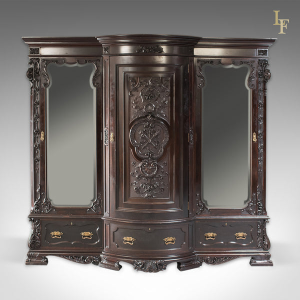Very Large Victorian, English, Antique Wardrobe. Compactum in Mahogany, Mid 19th Century c.1870 - London Fine Antiques