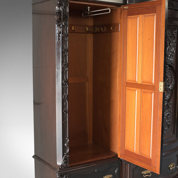 Very Large Victorian, English, Antique Wardrobe. Compactum in Mahogany, Mid 19th Century c.1870 - London Fine Antiques