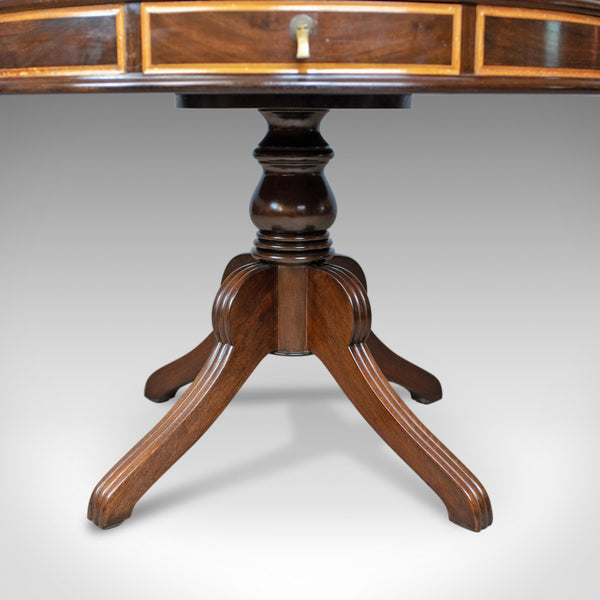 Regency Revival Drum Table, Mahogany, English, C20th, Centre, Side, Library - London Fine Antiques