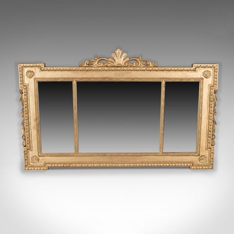 Regency Revival Overmantel Mirror, English Late 20th Century, Wall, Triptych - London Fine Antiques