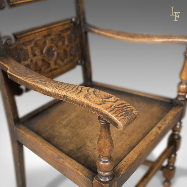 Scottish Set of 4 Antique Dining Chairs, Oak, Victorian c.1900 - London Fine Antiques