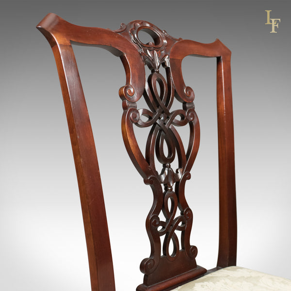 Set of 4 Antique Dining Chairs, Victorian Chippendale Revival, c.1890 - London Fine Antiques