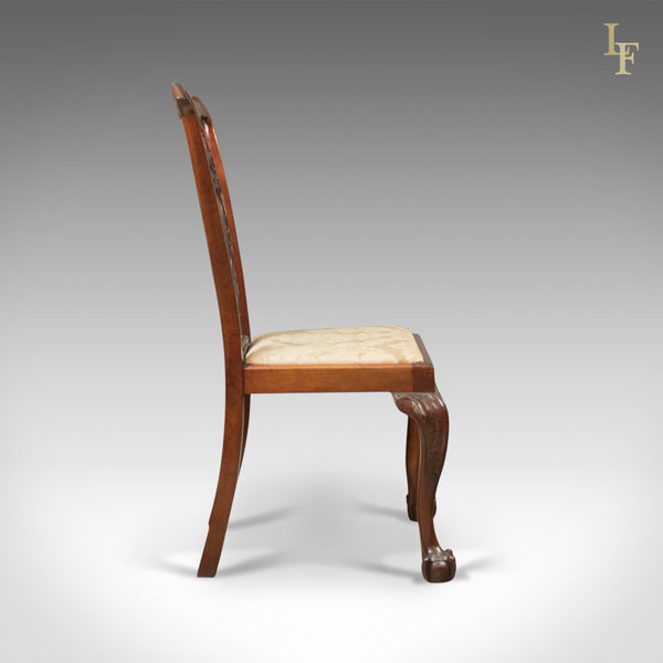 Set of 4 Antique Dining Chairs, Victorian Chippendale Revival, c.1890 - London Fine Antiques