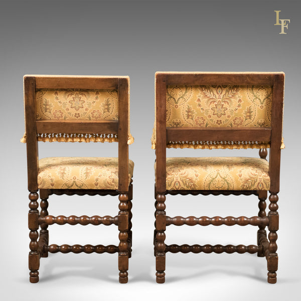 Set of 6 Antique Dining Chairs, Edwardian Jacobean Revival - London Fine Antiques