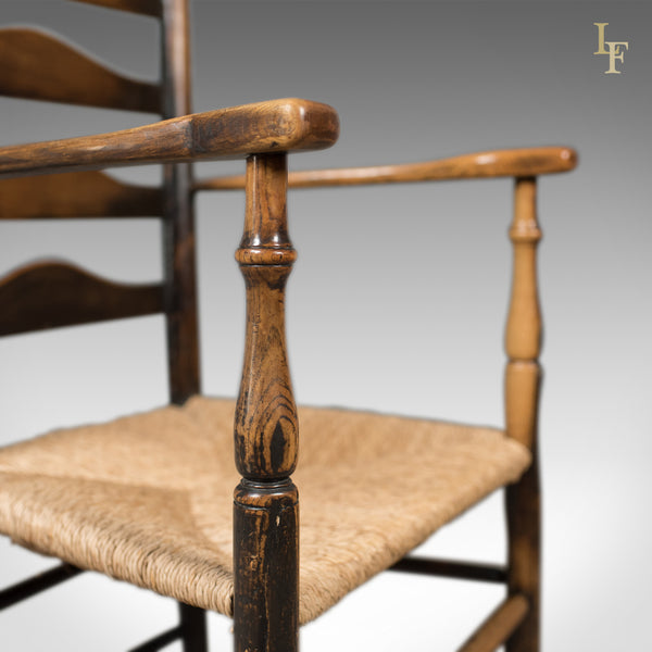 Set of 8 Antique Dining Chairs, English, Ladderbacks, Shaker c.1850 - London Fine Antiques