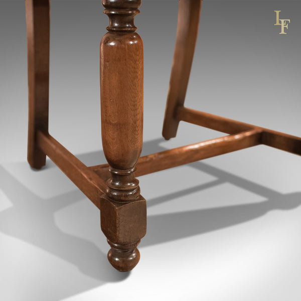 Set of Four Antique Dining Chairs, Edwardian Oak and Leather c.1910 - London Fine Antiques