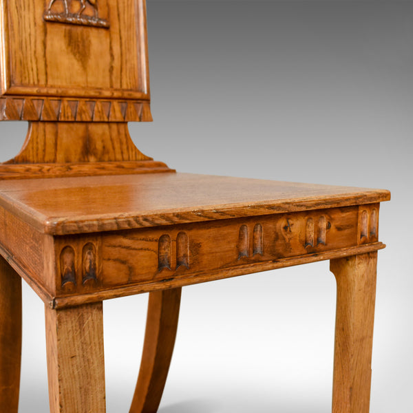 Set Of Three Antique Hall Chairs, Oak, Scottish, Stag, Regency Circa 1820 - London Fine Antiques