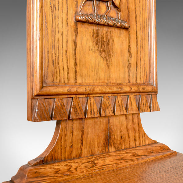 Set Of Three Antique Hall Chairs, Oak, Scottish, Stag, Regency Circa 1820 - London Fine Antiques