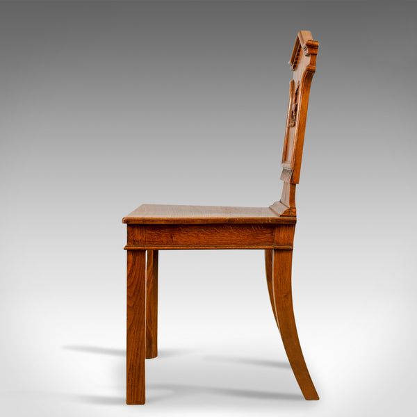 Set Of Three Antique Hall Chairs, Oak, Scottish, Stag, Regency Circa 1820 - London Fine Antiques