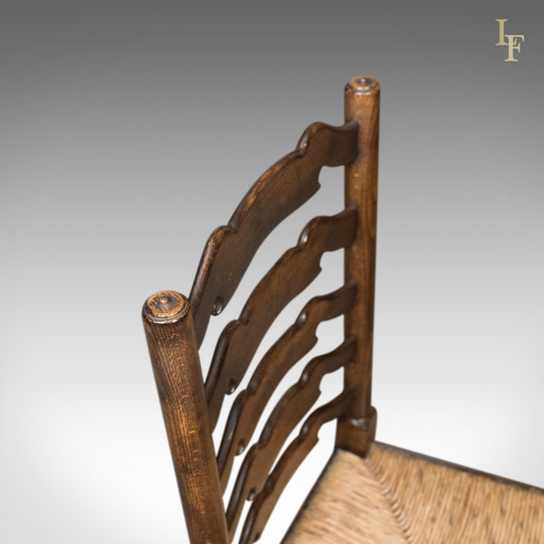 Set of 4 Antique 'Wavy Line' Ladderback Dining Chairs, Edwardian c.1910 - London Fine Antiques