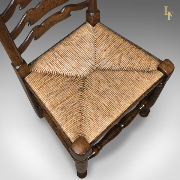 Set of 4 Antique 'Wavy Line' Ladderback Dining Chairs, Edwardian c.1910 - London Fine Antiques