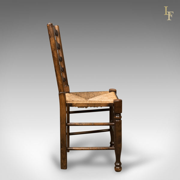 Set of 4 Antique 'Wavy Line' Ladderback Dining Chairs, Edwardian c.1910 - London Fine Antiques