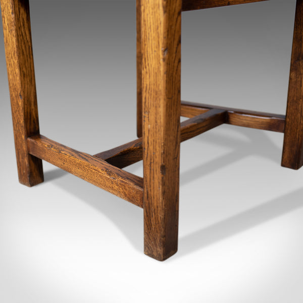 Set of Eight Dining Chairs, C20th English Oak in Victorian Taste, Rush Seats - London Fine Antiques
