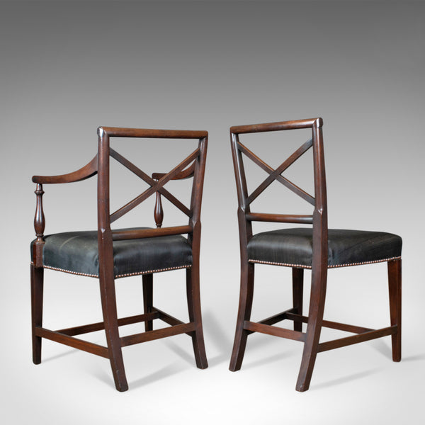 9 Antique Dining Chairs, 2 x Carvers, 6 plus 1 Spare Side, Regency, circa 1815 - London Fine Antiques