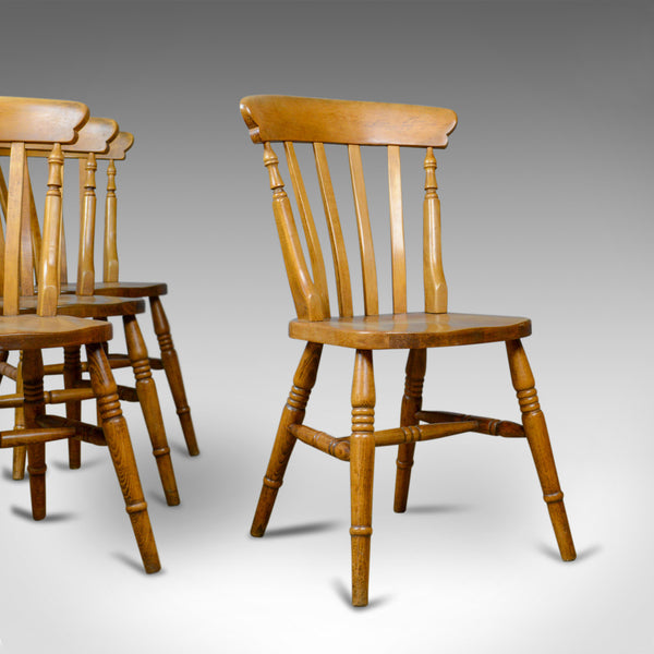 Set of Four, Antique, Dining Chairs, Lath Back, Windsor, Station Early C20th - London Fine Antiques
