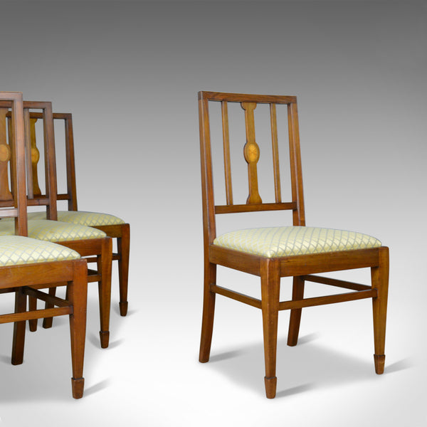 Set of Four Antique Dining Chairs, Mahogany, Edwardian Sheraton Revival c.1910 - London Fine Antiques