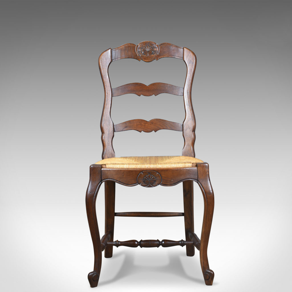 Set of Four Antique Kitchen Chairs, French Country Dining, Circa 1900