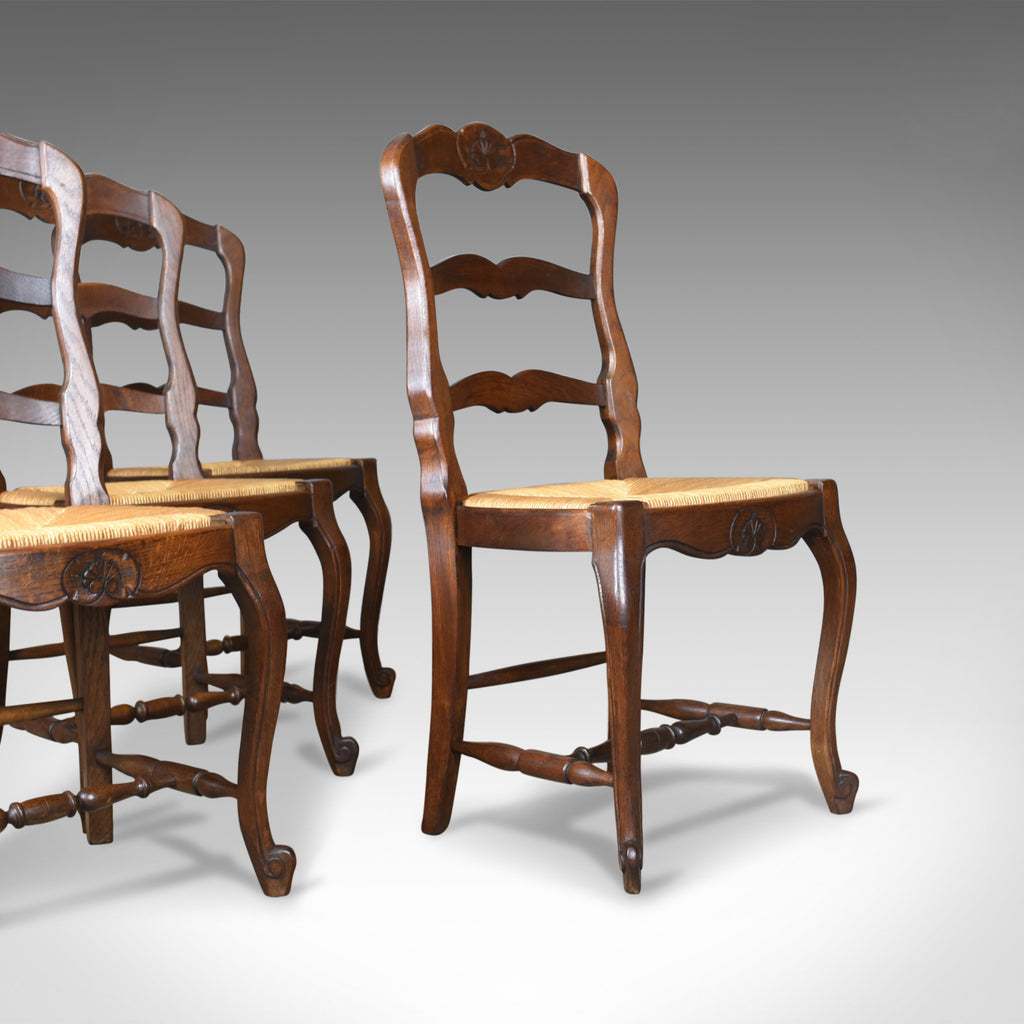 Set of Four Antique Kitchen Chairs, French Country Dining, Circa 1900 - London Fine Antiques