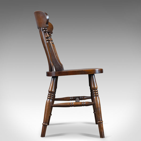 Set of Four Antique Station Chairs, English, Oak, Windsor, Dining, Circa 1890 - London Fine Antiques