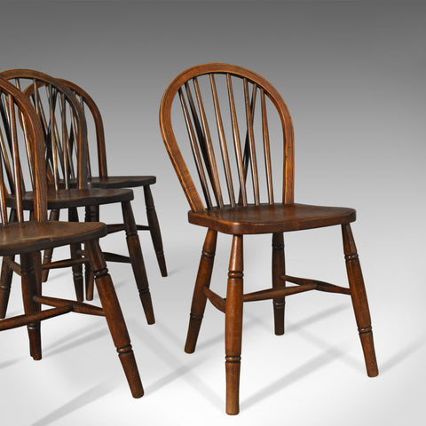 Set of Four Antique Windsor Chairs, High Wycombe Dining Hoop Back, Tail, c.1880 - London Fine Antiques