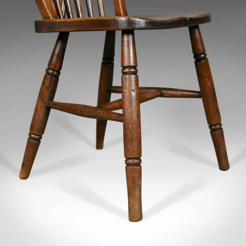 Set of Four Antique Windsor Chairs, High Dining Hoop Back, Tai