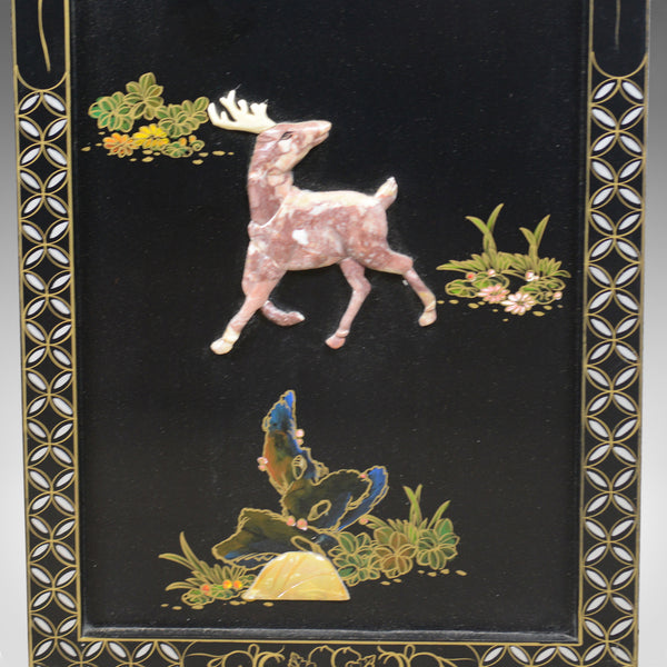 Set of Four Chinese Wall Panels, Decorative, Mother of Pearl, Soapstone C20th - London Fine Antiques
